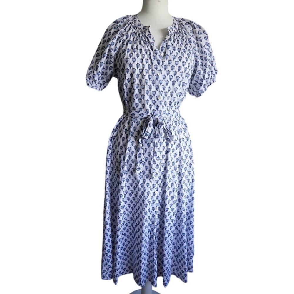 Perry Walker The Rose Maxi Dress Cotton Shirt Dress (sz 2/M) 470